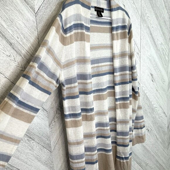 Nanette Lepore Open Front Cardigan Womens Large Long Lightweight Linen Blend - Picture 3 of 5